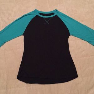 3/4 sleeve blue and black coloring